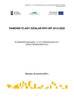 ramowe plany działań rpo wp 2014-2020