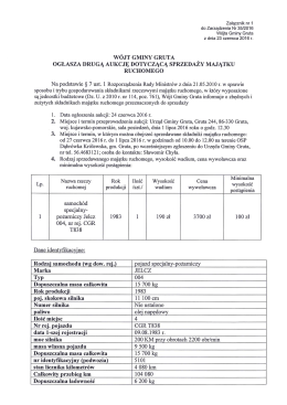 Page 1 Załącznik nr 1 do Zarządzenia Nr 35/2016 Wójta Gminy