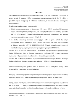 Urząd Gminy Pielgrzymka działając na podstawie art. 35 ust. 1 i 2 w