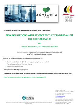new obligations with respect to the standard audit file for tax [saf-t]