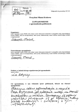 zawiadomienie - Krakowska Masa Krytyczna