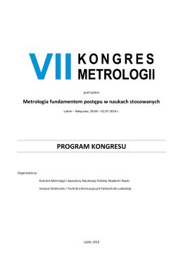 tutaj - VII Kongres Metrologii Lublin 2016