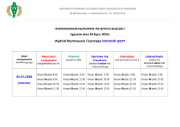Sport_harmonogram_2016 - Akademia Wychowania Fizycznego