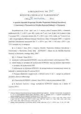 Zarządzenie MEN z dnia 28 czerwca 2016 r.  - BIP