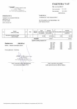 Załącznik nr 3: Wzór prawidłowo wystawionej faktury