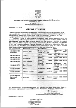 Veřejn&aacute; vyhl&aacute;&scaron;ka ze dne 30.6.2016