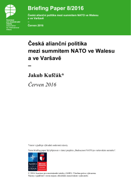 Česká alianční politika mezi summitem NATO ve Walesu a ve Varšavě