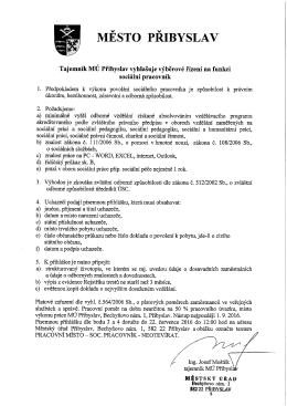 57 - výběrové řízení - sociální pracovník