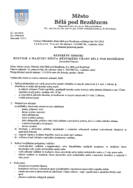 výběrové řízení referent RaMM - investiční činnost