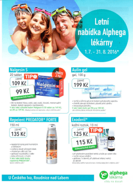akčn&iacute; let&aacute;k 7-8 2016 - L&eacute;k&aacute;rna U Česk&eacute;ho lva