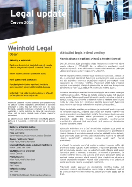 Červen 2016 - Weinhold Legal