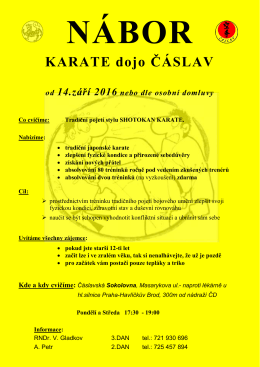 Nábor KARATE - Karate dojo Čáslav
