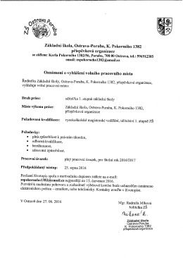 Page 1 Základní škola, Ostrava-Poruba, K. Pokorného 1382