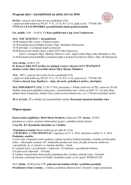 Program akcí v Jaroměřicích na měsíc červen 2016