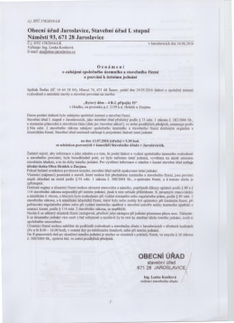 Oznámení o zahájení společného územního a