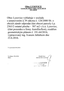 Záměr k o... - Obec Lysovice