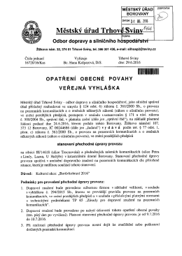 Stanoven&iacute; přechodn&eacute; &uacute;pravy provozu ul
