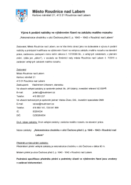 Výzva k podání nabídek - Město Roudnice nad Labem