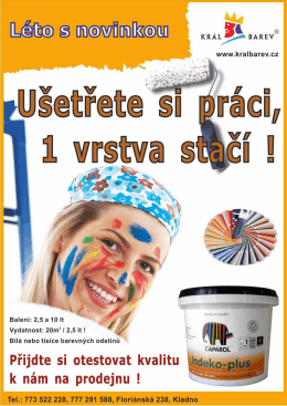 L&eacute;to s novinkou od Kr&aacute;le barev