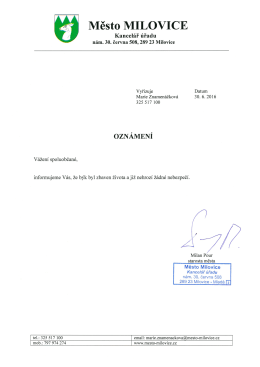 Mšsto MILOVICE - Kancelář úřadu