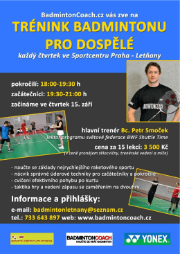 letáku - Sport centrum Praha