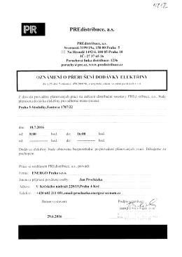 Page 1 //7/7 |PR PREdistribuce, a.s. PREdistribuce, a.s. Svornosti