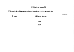 Page 1 Přijat&iacute; uchazeči Přij&iacute;mac&iacute; zkou&scaron;ky