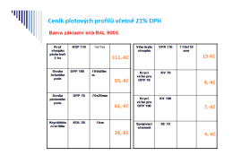 Page 1 `I | | | Ceník plotových profilů včetně 21% DPH Barva