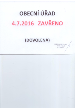 Obecn&iacute; &uacute;řad &ndash; Dovolen&aacute;