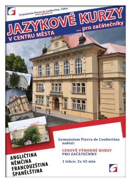 Page 1 ---- Gymnázium Pierra de Coubertina nabízí: CENOVĚ