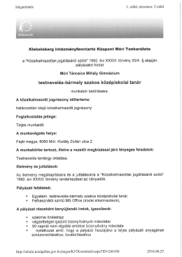 Testnevelés-bármely szakos tanár