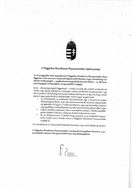 Page 1 A Független Rendészeti Panasztestület tájékoztatója Az