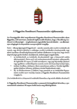 Page 1 A Független Rendészeti Panasztestület tájékoztatója Az