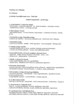 Biológiából