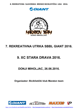 Pravila 7. utrka SBBL Giant , 9 XC Stara Drava