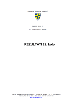 REZULTATI 22. kolo