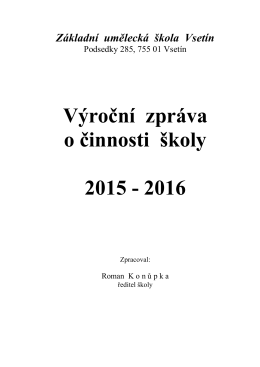 Výroční zpráva 2015/2016