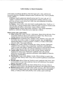 Page 1 Léčivé byliny ve vlasové kosmetice Léčivé byliny se