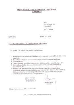 Odpověď na žádost o poskytnutí informace ve