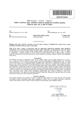Usnesen&iacute; - ustanoven&iacute; opatrovn&iacute;ka