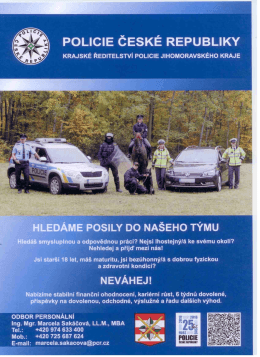 Policie ČR - nabídka zaměstnání