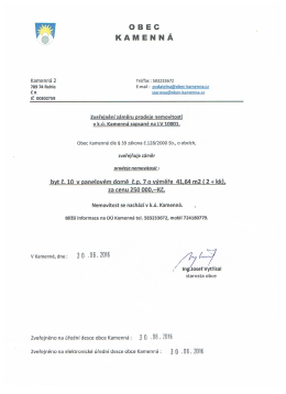 Page 1 F4 O B E C $ K A M E N N Á Kamenná 2 Tel/fax: 583233672