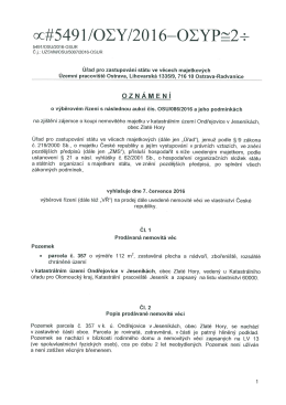 Oznámení o výběrovém řízení s následnou aukcí