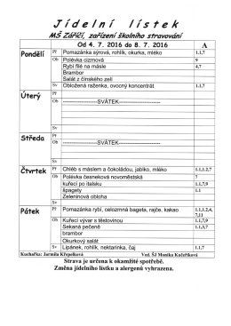 Page 1 Jº f d e / n f / f s f e k AM5ZářÉ% zařízení školního stravování
