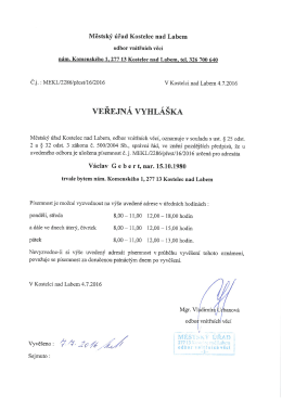 Veřejná vyhláška, oznámení o uložení písemnosti