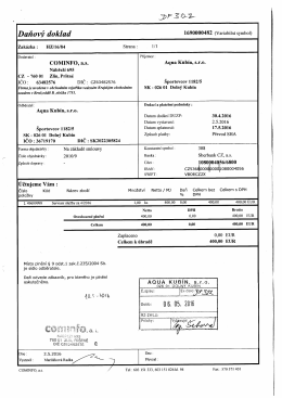 Page 1 Daňový doklad 1690000482 (Variabilní symbol) Zakázka