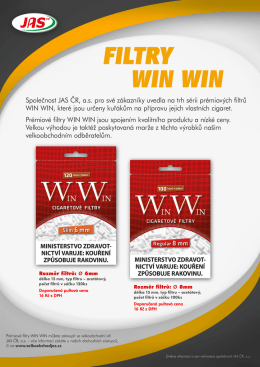 Page 1 FILTRY |||||||||||| Společnost JAS ČR, a.s. pro své zákazníky