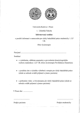 Page 1 Univerzita Karlova v Praze 1. L&eacute;kařsk&aacute; Fakulta Informovan&yacute;