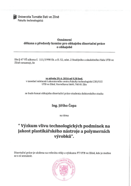 Page 1 T Univerzita Tomáše Bati ve Zlíně Fakulta technologická