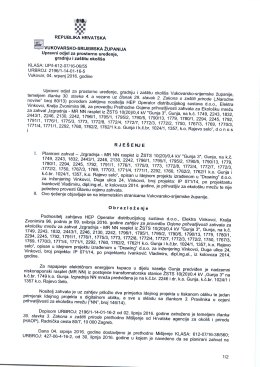 Rješenje - „Izgradnja - MR NN rasplet iz ŽSTS 10(20)/0,4 kV "Gunja